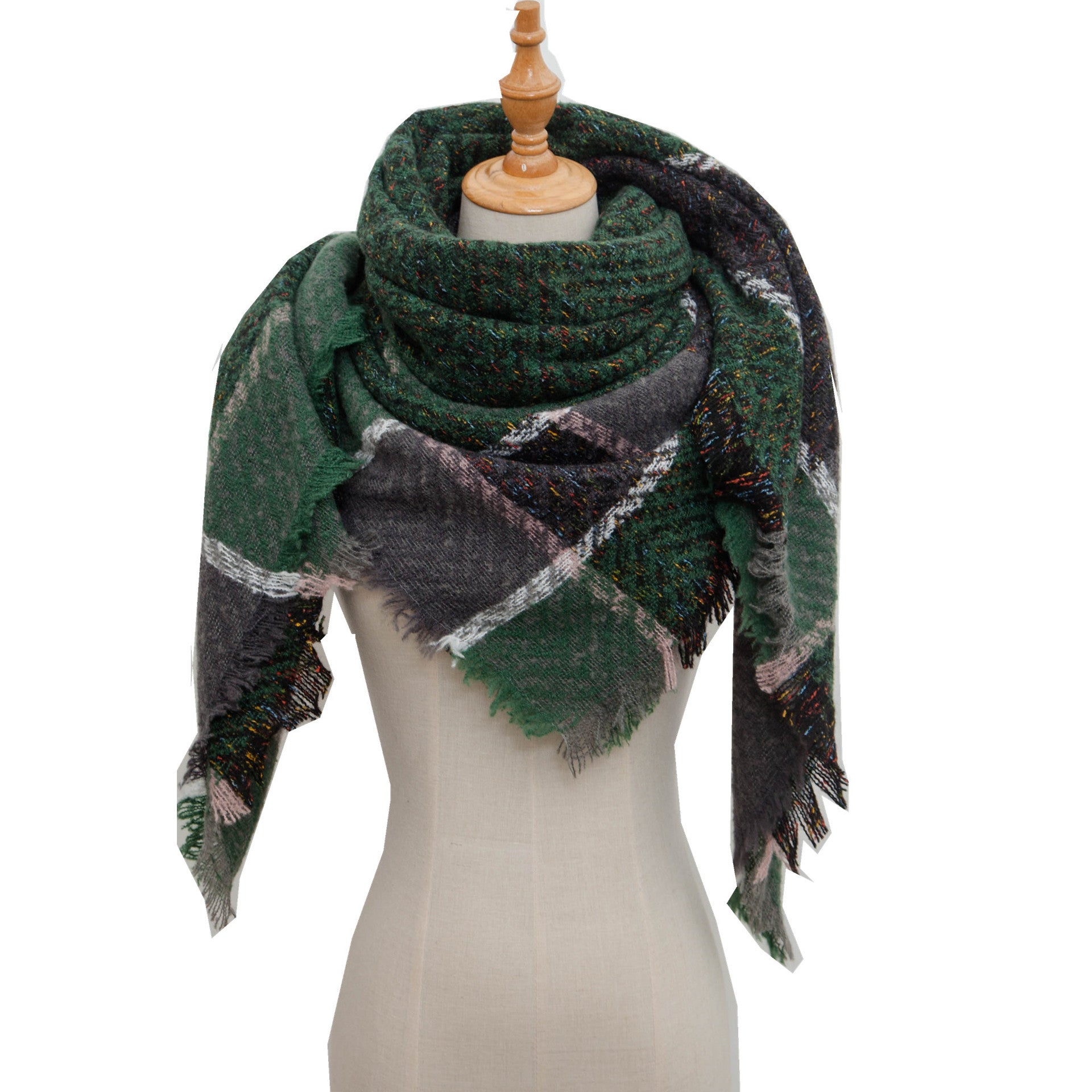 Shawl Scarf Autumn And Winter Large Plaid Triangle