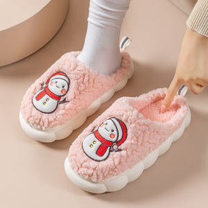 Cute Snowman Slippers Winter Indoor
