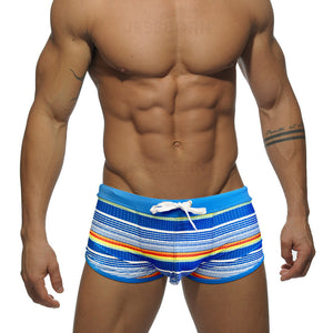 Side slit flat angle swim trunks men's large bag
