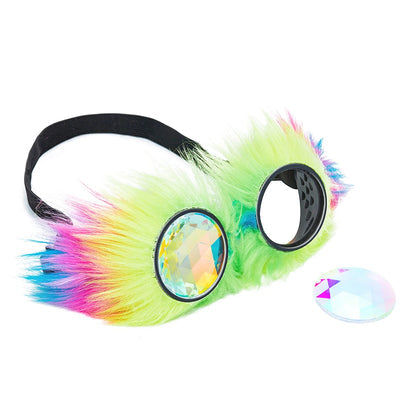 Rainbow Feather Kaleidoscope Goggles Clothing Matching Goggles Glasses