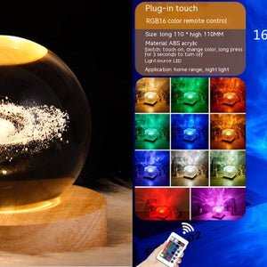 LED Water Ripple Ambient Night Light USB Rotating Projection Table Lamp
