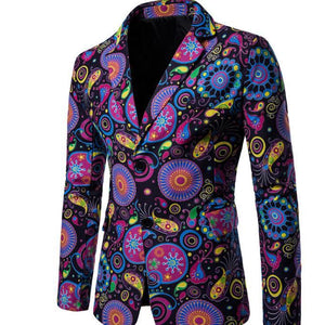 Fashion Fashion Printing Coat Single Row One Button Suit