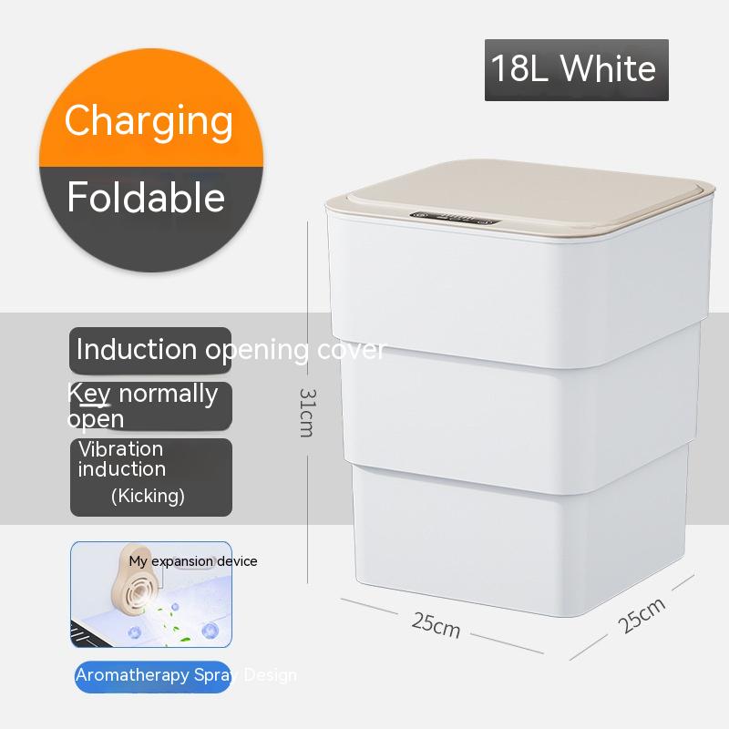 Smart Box Trash Can With Lid Storage