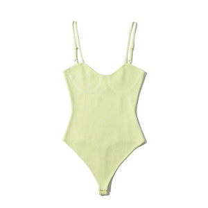 Sexy Round Neck Elastic Skinny Knit Jumpsuit Suspender