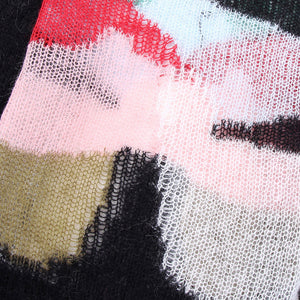 Autumn New Color Matching Hollow Out Knitwear Sweater
