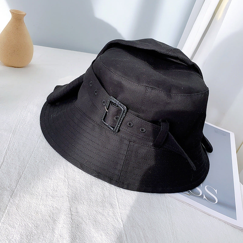 Fisherman Cotton Hat Women's Overalls Wind Bucket Hat Trench Coat Hem