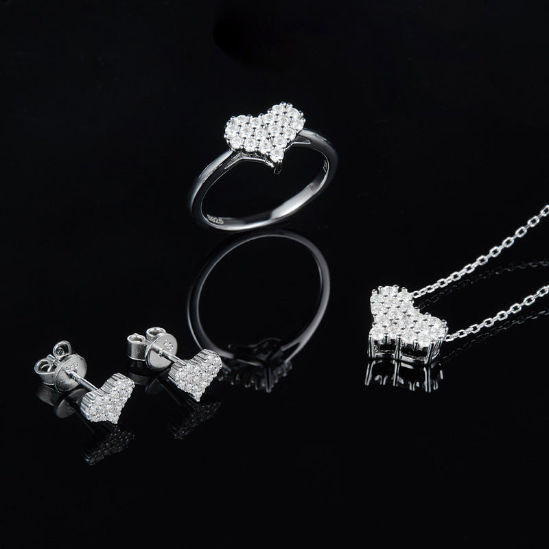 Love Pendant At First Sight Multi-diamond Micro-inlaid Necklace S925 Silver Accessories