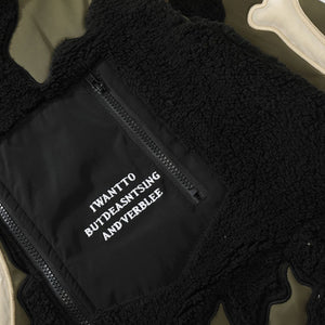 Lamb Wool Stitching Towel Embroidered Cotton-padded Coat Winter Warm-keeping Cotton Clothing American Style