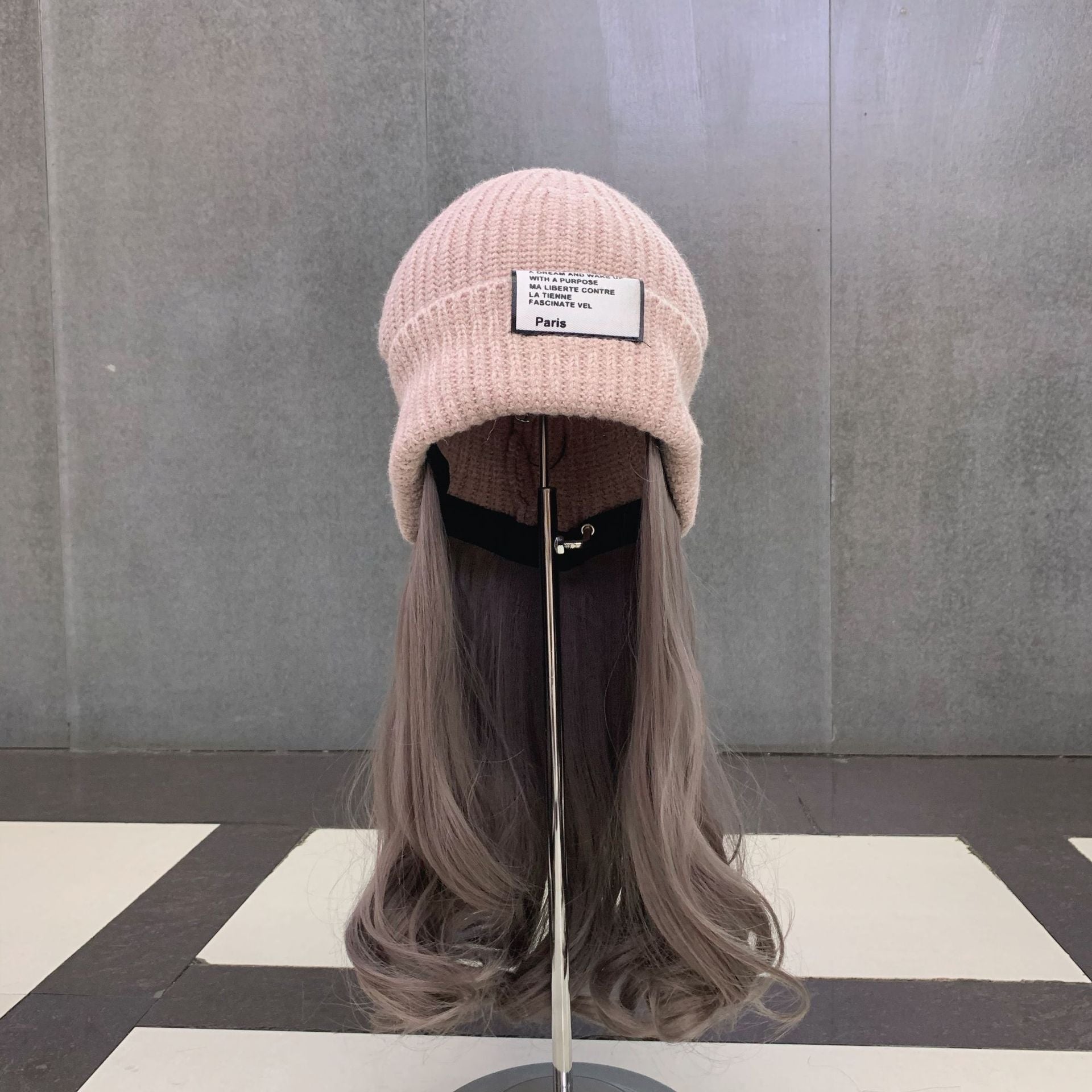 Autumn And Winter Curly Hair Knitted Hat Wig