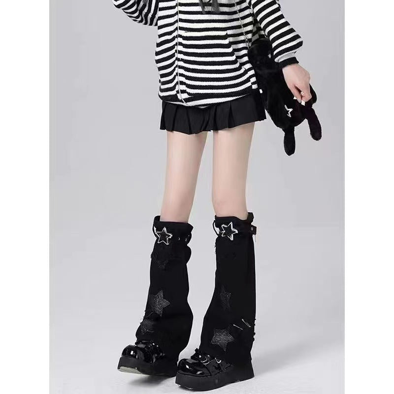 Embroidery Pentagram Female Mid-calf Length Loose Socks