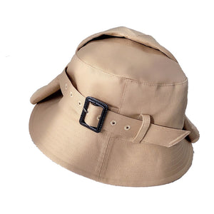 Fisherman Cotton Hat Women's Overalls Wind Bucket Hat Trench Coat Hem