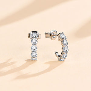 S925 Sterling Silver Stud Earrings High-grade Simple