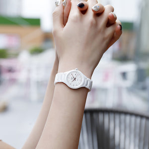 White Ceramic Women's Watch Simple Temperament