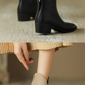 Simple Solid Color And Nude Ankle Boots For Women