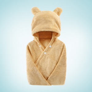 Cotton baby care hooded bath towel