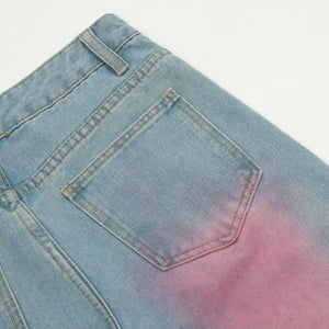 Sweet Cute Butterfly Wash Denim Trousers