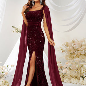 Dress Skirt Sequin Mesh Split Fishtail Dress