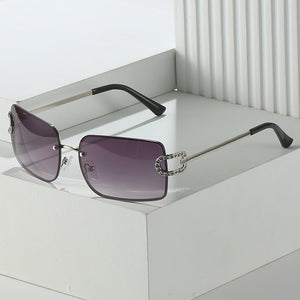Rimless Sunglasses Square Diamond-studded Glasses Personalized Y2g Sunglasses