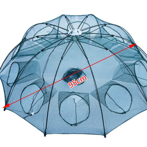 Strengthened 4-20 Holes Automatic Fishing Net Shrimp Cage Nylon Foldable Fish Trap Cast Net Cast Fold Crab Trap Fishing Network