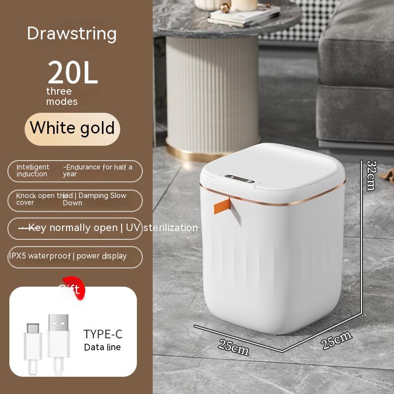 Smart Box Trash Can With Lid Storage