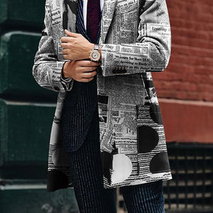 Men's Woolen Stand Collar Mid-length Trench Coat