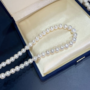 Freshwater Pearl Necklace Extremely Strong Light Nearly Perfect Circle