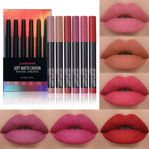 Langmanni Makeup Lipstick Set Of Six Matte Matte Lipsticks Lip Gloss Set