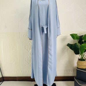 Dubai Turkey Cardigan With Inner Wear Dress