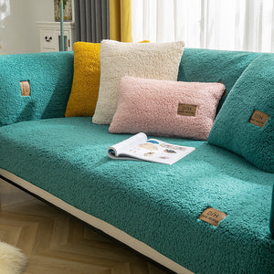 Winter Lamb Wool Sofa Towel Thicken Plush Soft And Smooth Sofa Covers