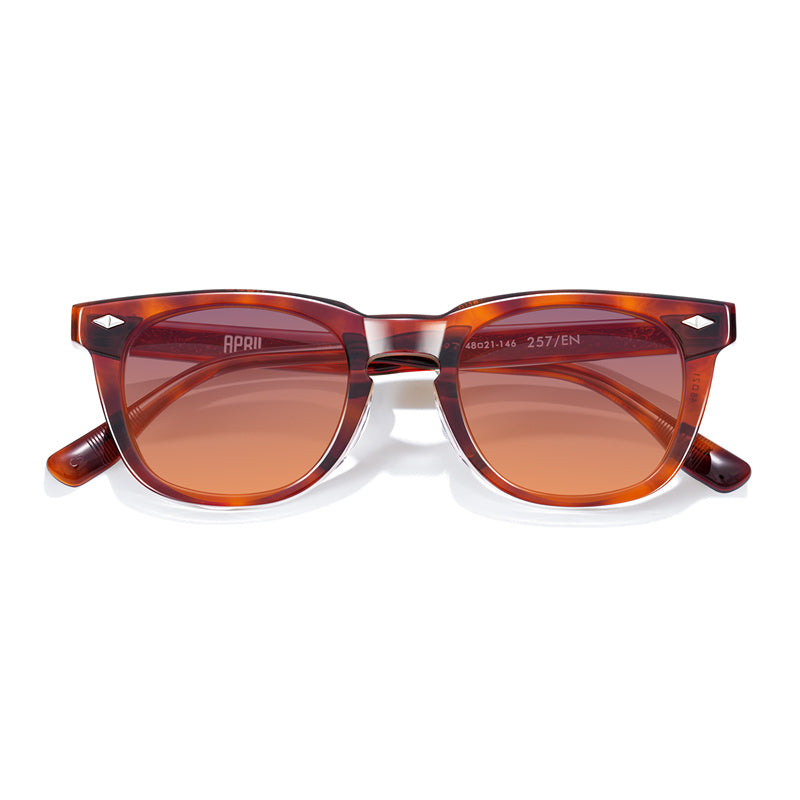 Handmade Vintage Plate Transparent Tea Square Frame Sunglasses