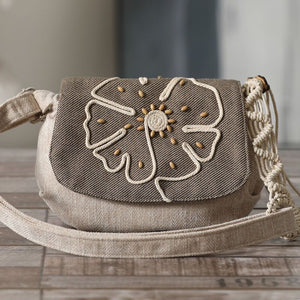 Ethnic Style Lightweight Crossbody Woven Canvas Women's Bag