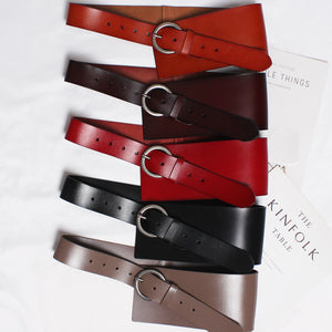Women's Genuine Leather Wide Belt With Skirt