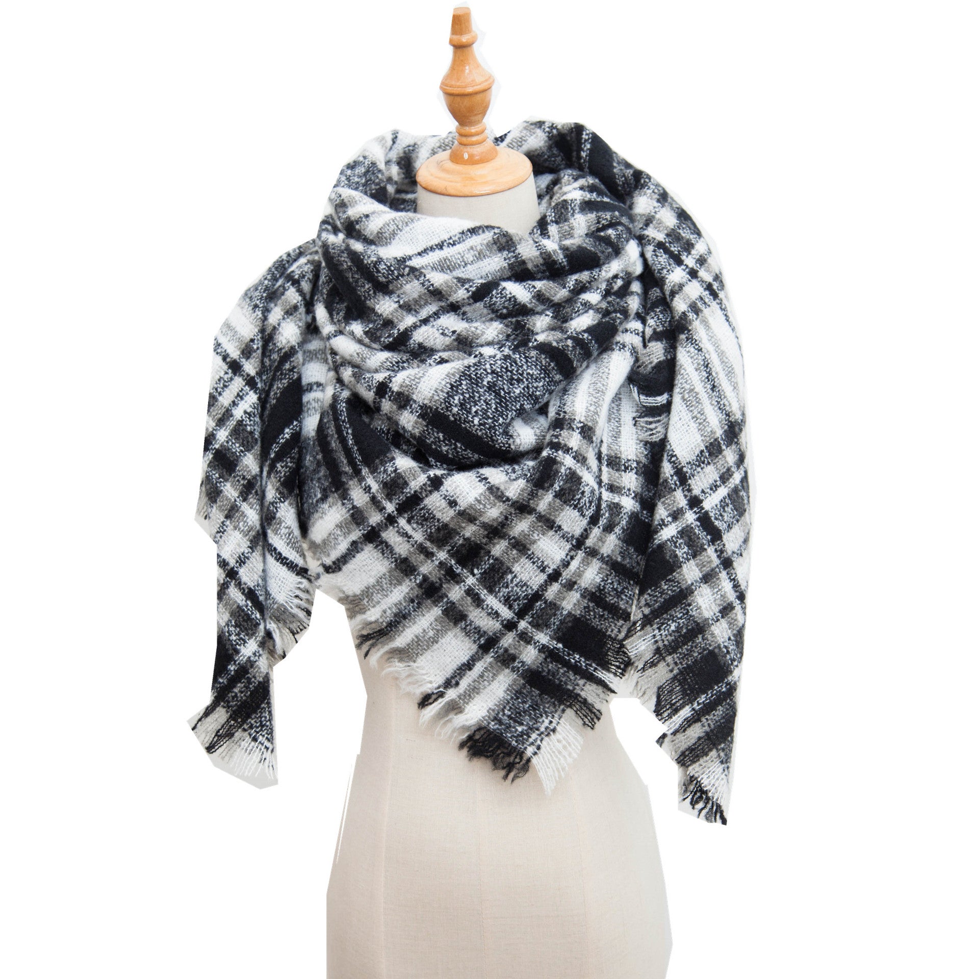 Shawl Scarf Autumn And Winter Large Plaid Triangle