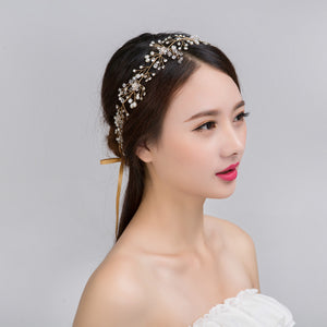 Pure Handmade Gold And Silver Crystal Bridal Hair Accessories