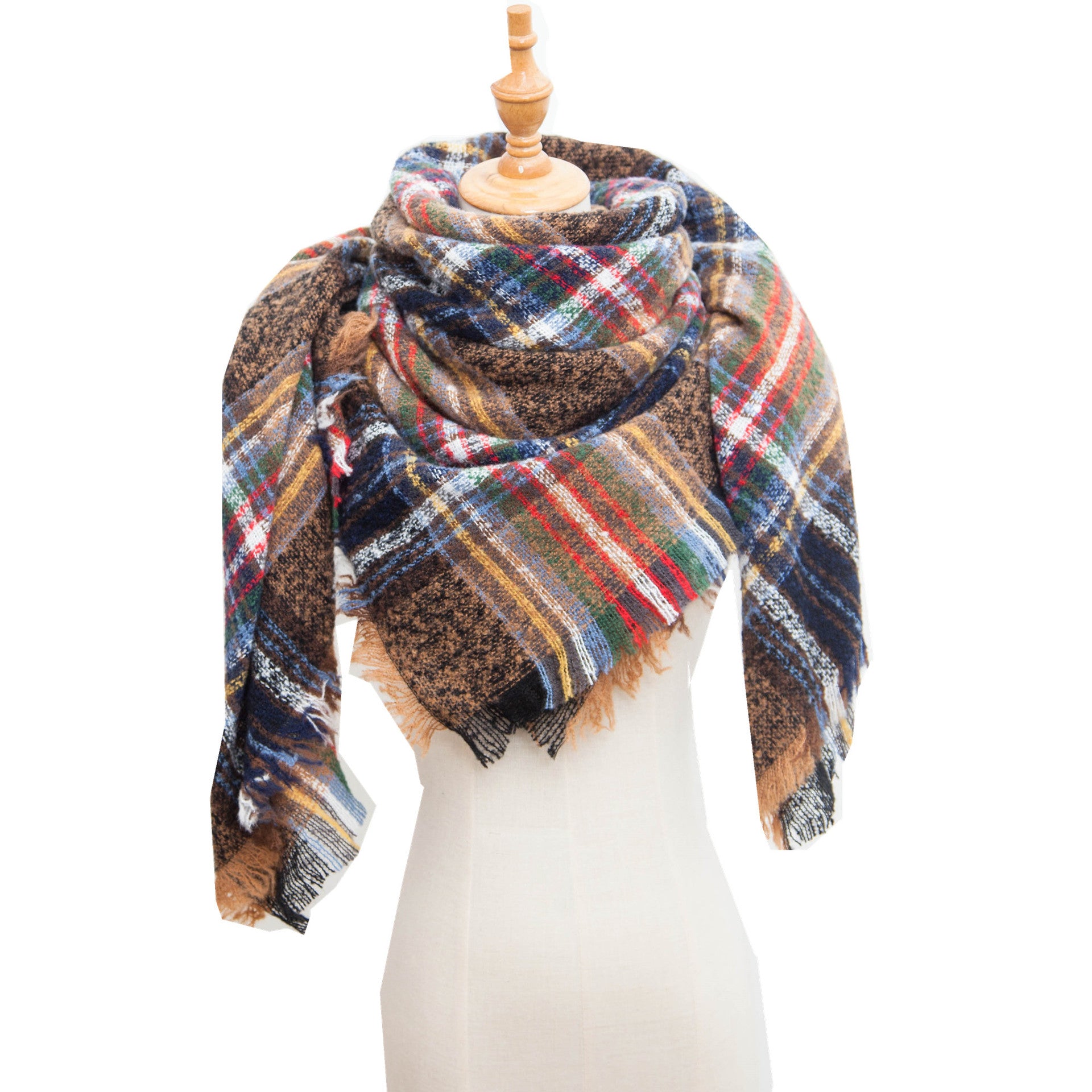 Shawl Scarf Autumn And Winter Large Plaid Triangle