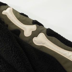 Lamb Wool Stitching Towel Embroidered Cotton-padded Coat Winter Warm-keeping Cotton Clothing American Style
