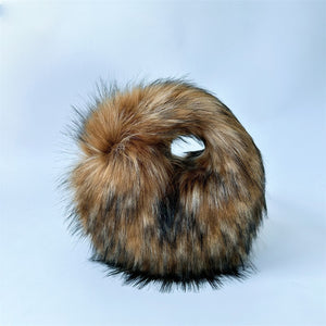 Artificial Raccoon Fur Ball Bag Plush Unique Punk Style Y2g