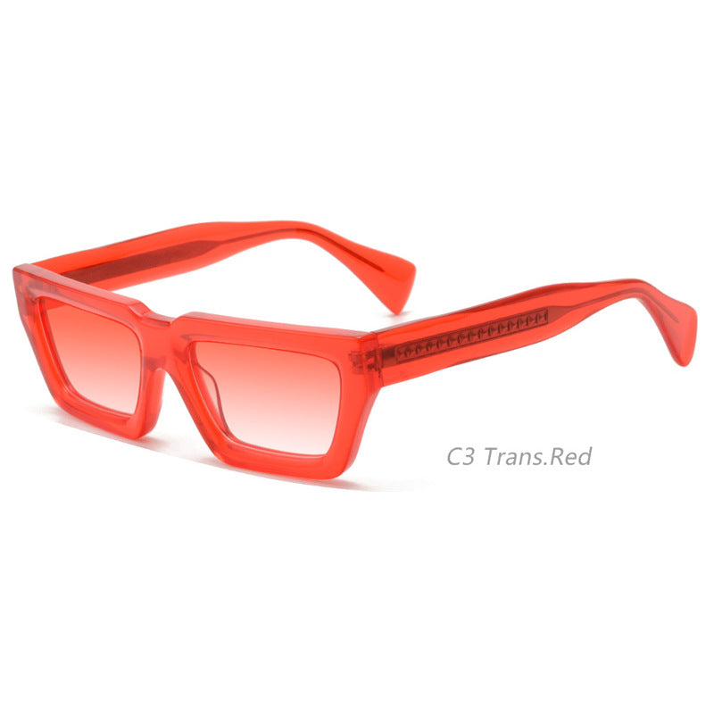 Retro Small Frame Colorful Transparent Square Sunglasses