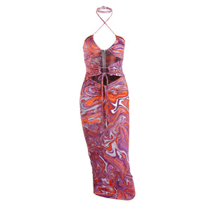 Tight-fitting Midi Skirt Cross-border Print Nightclub Sexy Dress