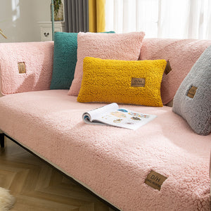 Winter Lamb Wool Sofa Towel Thicken Plush Soft And Smooth Sofa Covers