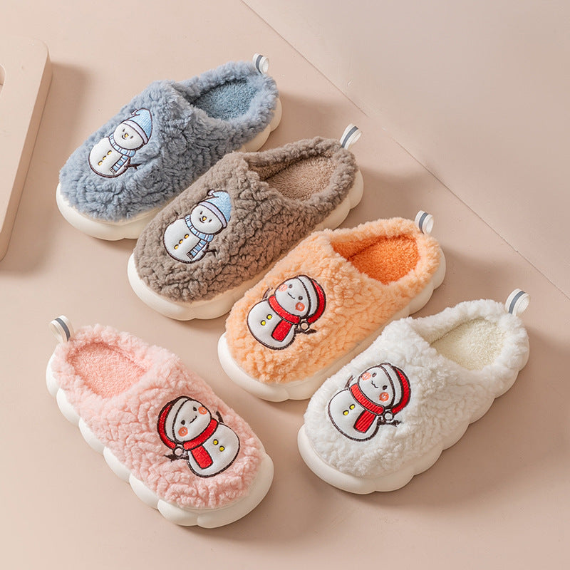 Cute Snowman Slippers Winter Indoor