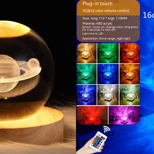 LED Water Ripple Ambient Night Light USB Rotating Projection Table Lamp