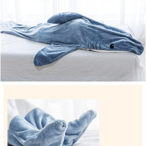 Home Soft Flannel Shark Blanket Hoodie