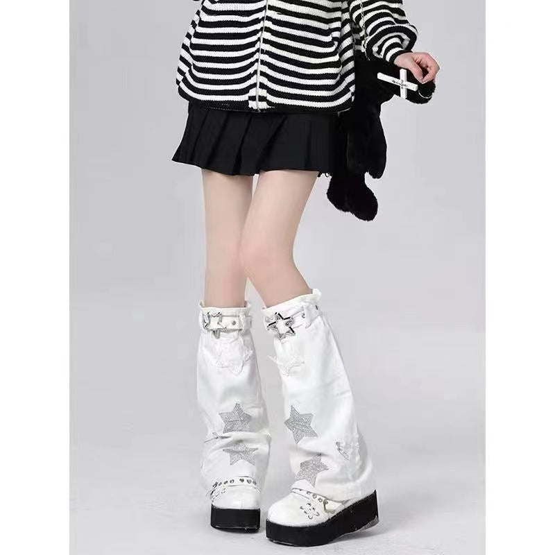 Embroidery Pentagram Female Mid-calf Length Loose Socks