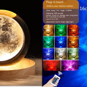 LED Water Ripple Ambient Night Light USB Rotating Projection Table Lamp