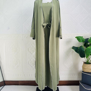 Dubai Turkey Cardigan With Inner Wear Dress