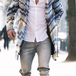 Men's Woolen Stand Collar Mid-length Trench Coat
