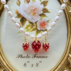 Western Advanced Freshwater Pearl Light Luxury Fruit Strawberry Sweet Temperament Necklace And Earrings Suite