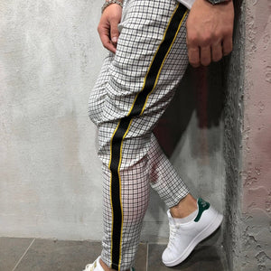 Men's Slim-fitting Cool Casual Sports Striped Side Ribbon Trousers