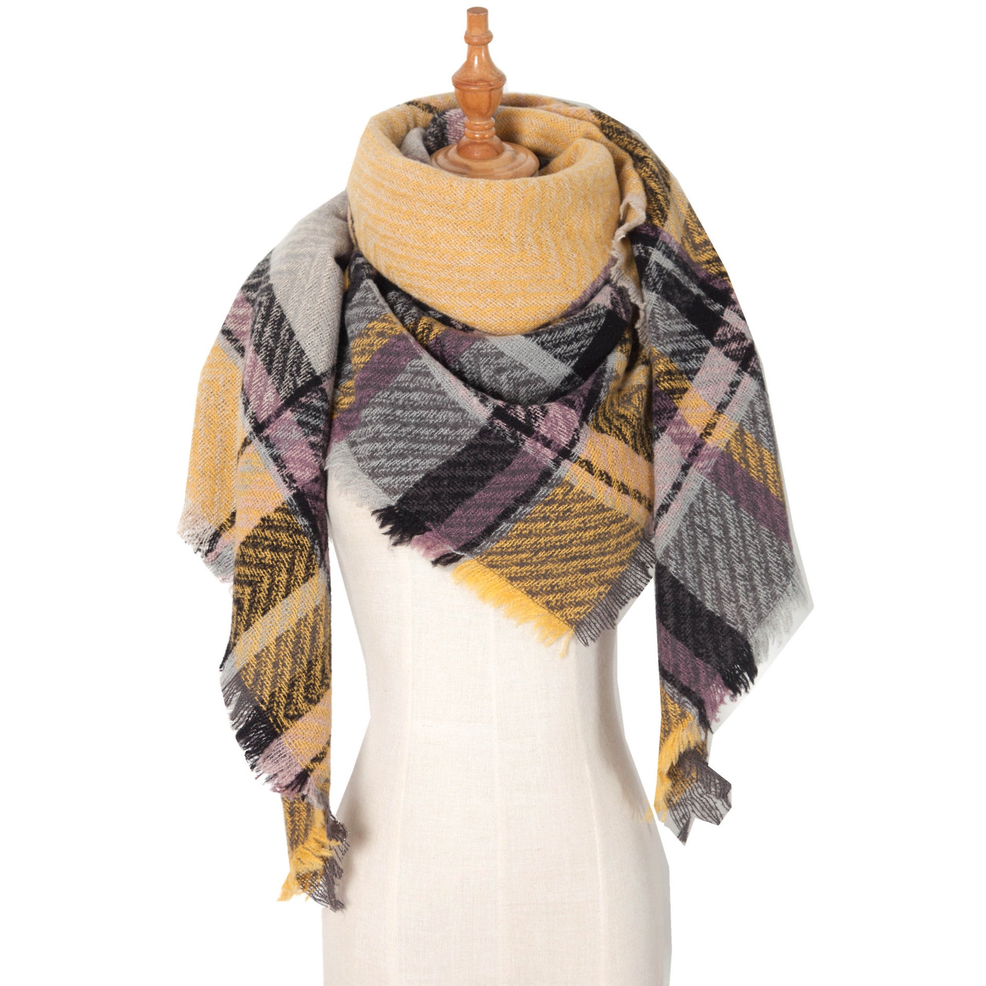 Shawl Scarf Autumn And Winter Large Plaid Triangle